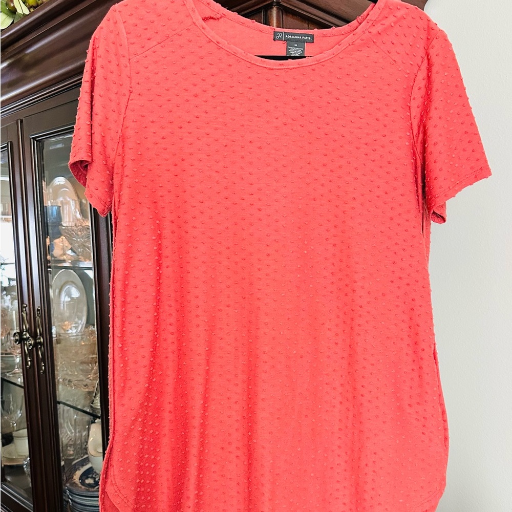 Adrianna Papell Orange Boxy Blouse